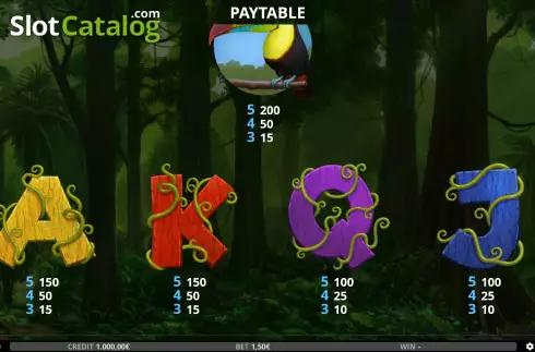 PayTable Screen 2. Wildlife slot