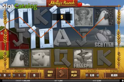 Win screen. Molly's Ranch slot