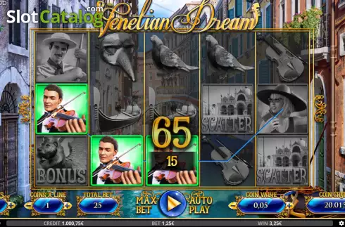 Win screen. Venetian Dream slot