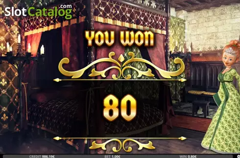 Win Free Spins screen. Excalibur Gold slot