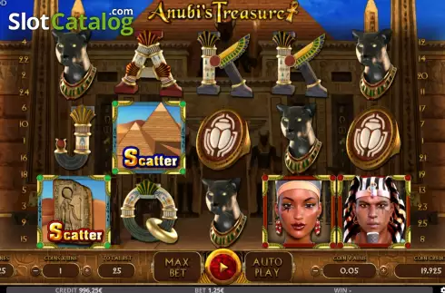 Game screen. Anubi's Treasure slot