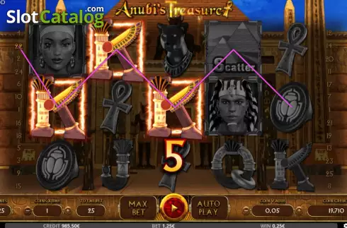 Win screen. Anubi's Treasure slot