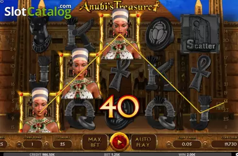 Win screen 2. Anubi's Treasure slot