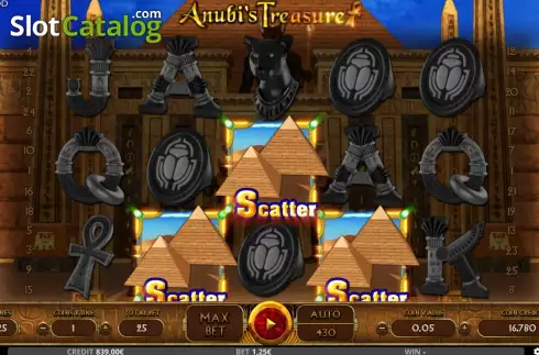 Bonus Game screen. Anubi's Treasure slot