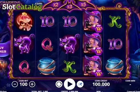 Game screen. Charming Witches slot