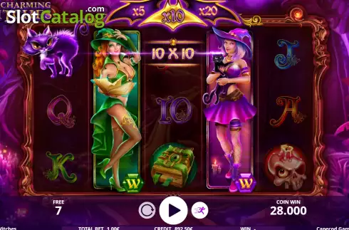 Free Spins screen 3. Charming Witches slot