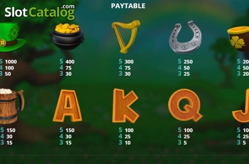 Paytable. St Patricks Gold slot