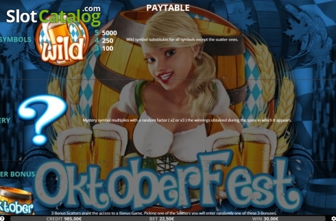 Ekran5. Oktoberfest (Capecod Gaming) yuvası