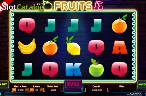 画面2. Fruits (Capecod) カジノスロット