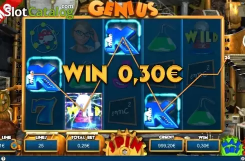 Win Screen. Genius (Capecod Gaming) slot