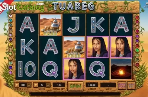 Reels screen. Tuareg slot