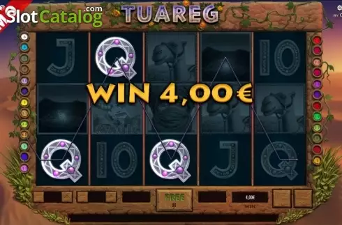 Free spins win screen. Tuareg slot