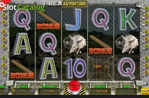 Reels screen. T Rex Adventure slot