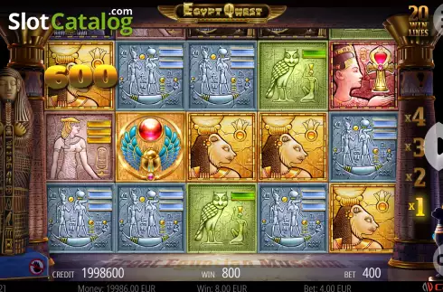Win screen. Egypt Quest (Casimi) slot