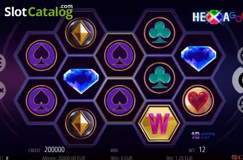 Game screen. Hexagona slot