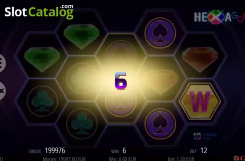 Win screen 3. Hexagona slot