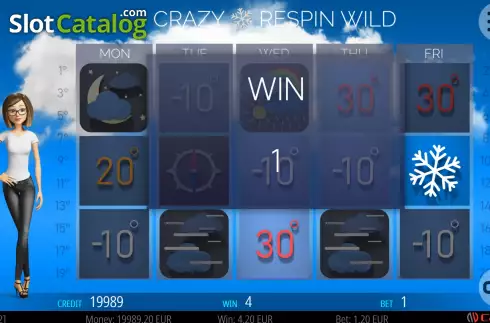 Win screen. Crazy Weather slot