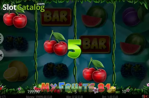 Win screen. My Fruits 81 slot