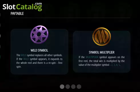 Game Features screen. Nebula Stars slot
