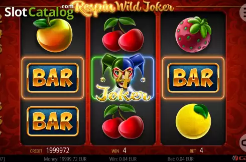 Win screen. Respin Wild Joker slot