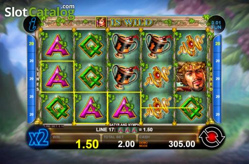 Win screen 2. Satyr and Nymph (Casino Technology) slot
