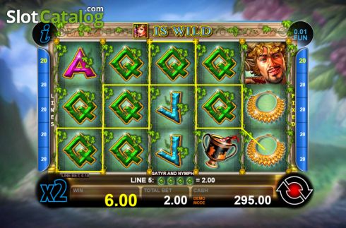 Win screen 3. Satyr and Nymph (Casino Technology) slot