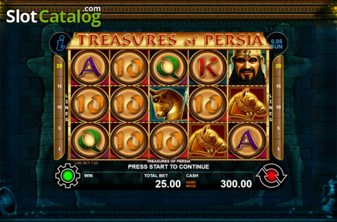 Reel Screen. Treasures of Persia slot