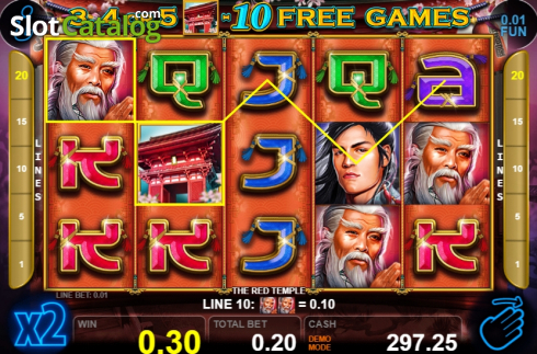 Win screen 2. The Red Temple (Casino Technology) slot
