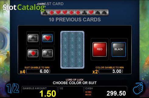 Risk Game Screen. Lord of Luck (Casino Technology) slot