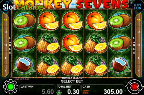 Reel screen. Monkey Sevens slot