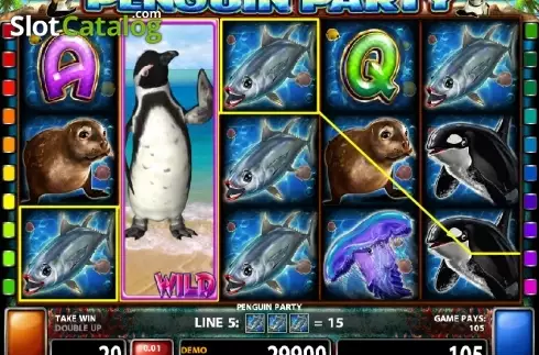 Screen 2. Penguin Party (Casino Technology) slot