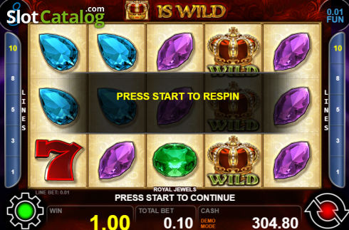 Skärmdump8. Royal Jewels (Casino Technology) slot