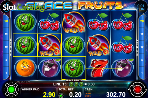 Win screen 1. Space Fruits slot