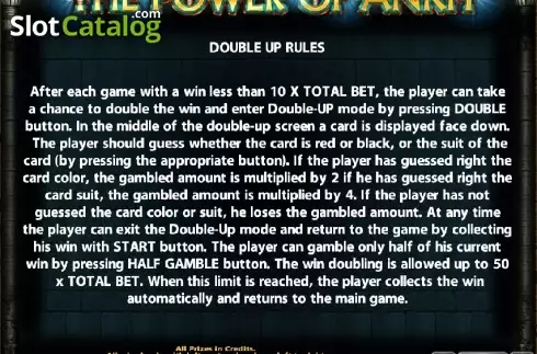 Paytable 5. The Power Of Ankh slot