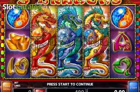Win screen. 3 Dragons slot