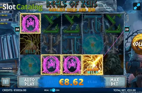 Schermo4. Reels of Zeus - Godlike Hold and Win slot
