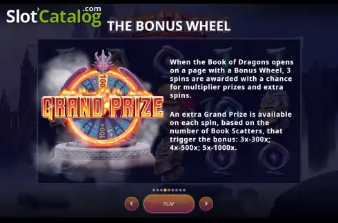 Bonus Wheel screen. Book of Dragons (Cayetano Gaming) slot