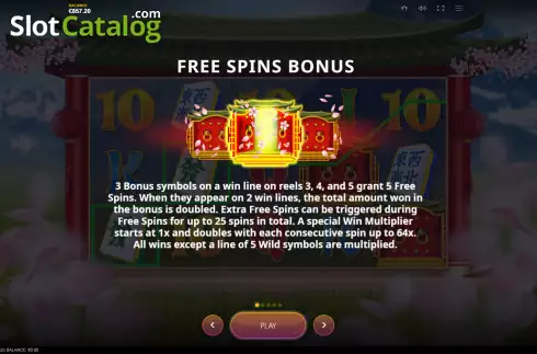 Free Spins screen. Lucky Mahjong slot