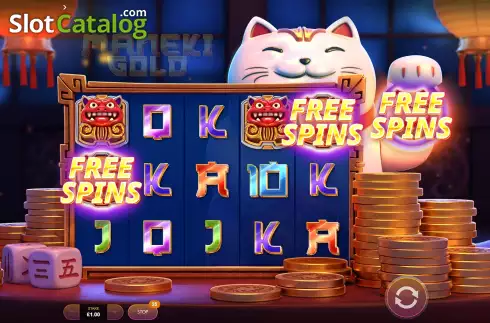 Free Spins Win Screen. Maneki Gold slot