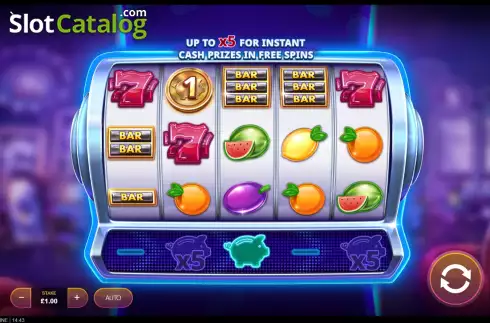Game screen. Fruit Stack Cash Machine slot