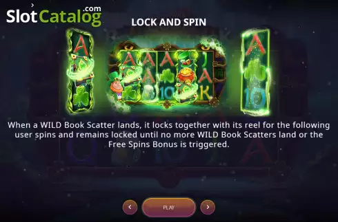 Lock and Spin feature screen. Paddy Power Gold Book of Luck slot