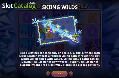 Skiing Wilds screen. Slotting Slopes slot