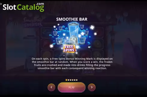Game Features screen. Smoothie Smash slot