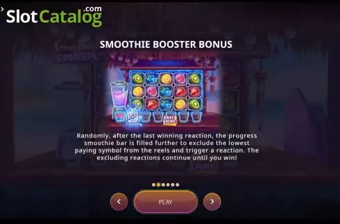 Game Features screen 2. Smoothie Smash slot