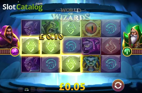 Gameplay Screen. World Of Wizards slot
