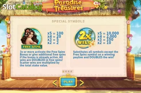 Screen2. Paradise Treasures slot