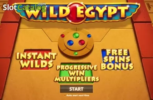 Intro Game screen. Wild Egypt slot