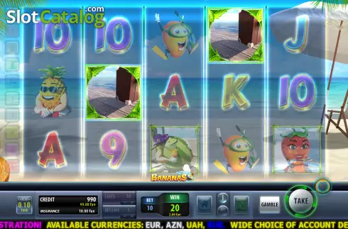 Win screen. Bananas (Champion Studio) slot
