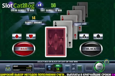 Risk game screen. Money slot