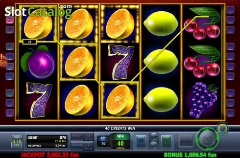 Win screen. Rich Fruits slot